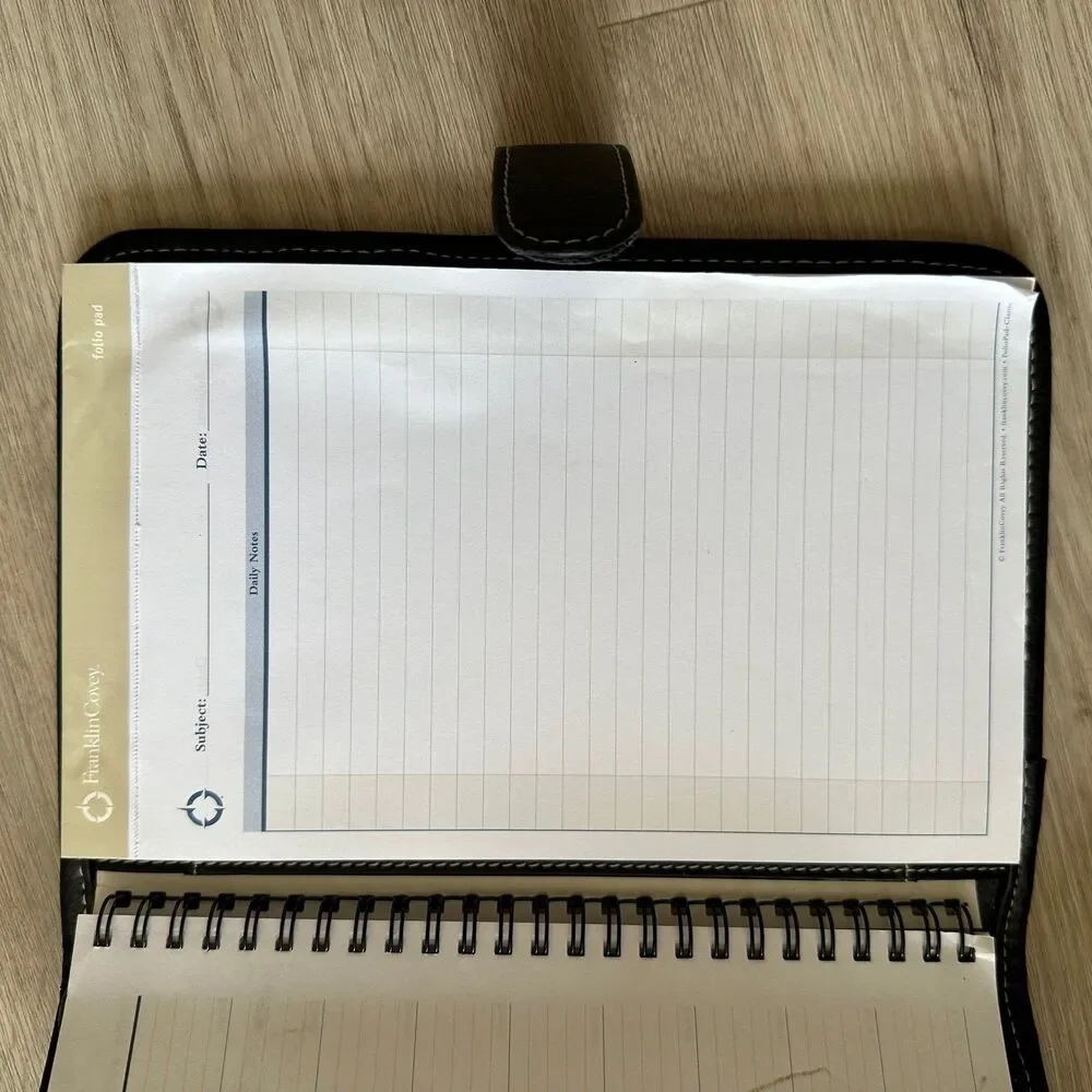 Franklin Covey Compass Planning System Black Leather Planner with undated insert